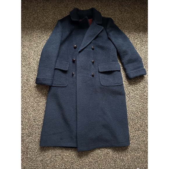 Karen Kane Jackets & Blazers - Vintage Double Breasted Navy Blue Forstmann Wool Overcoat Medium Union Made USA